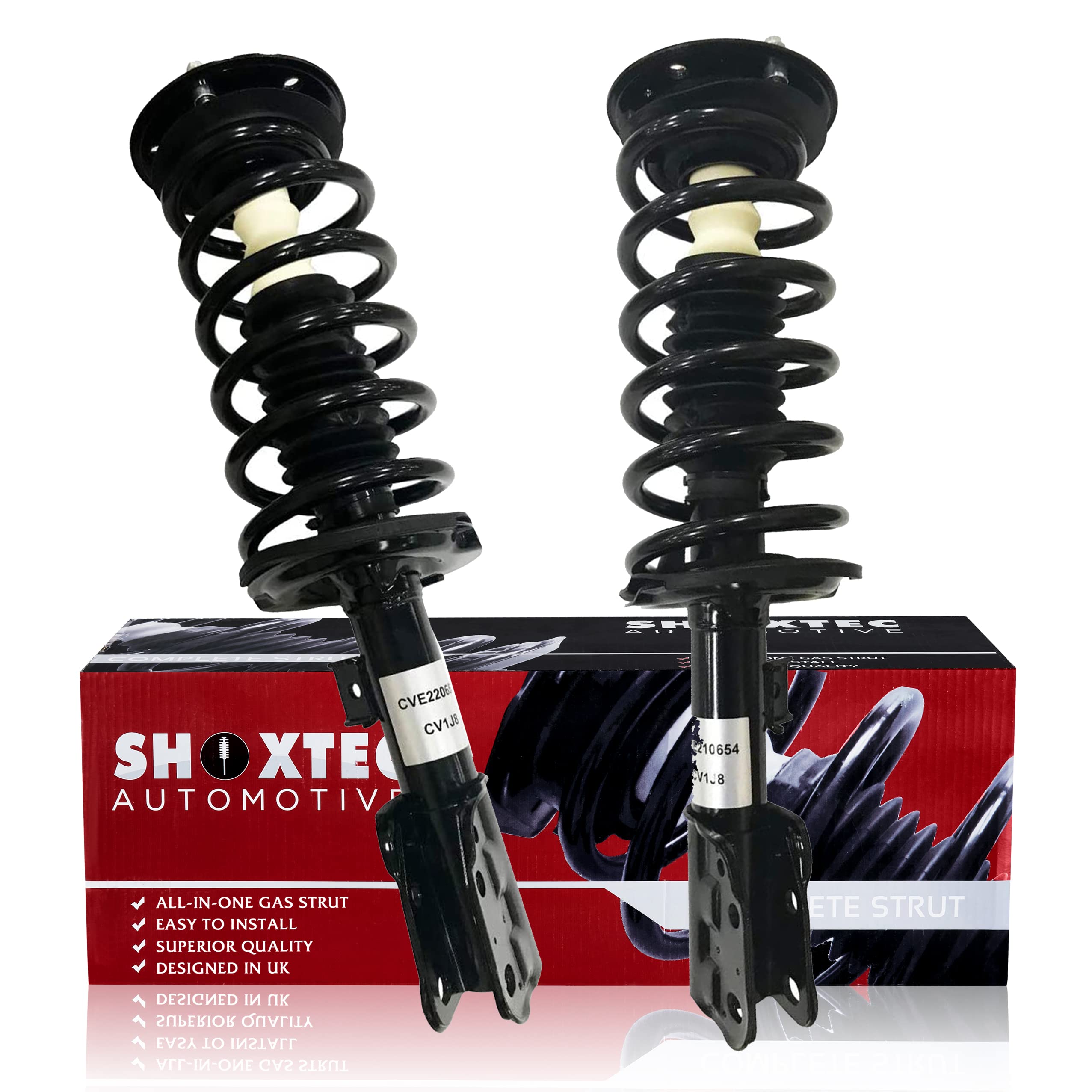 Shoxtec Front Pair Complete Struts Assembly Replacement for 2010-2017 Chevrolet Equinox 2010-2016 GMC Terrain Coil Spring Shock